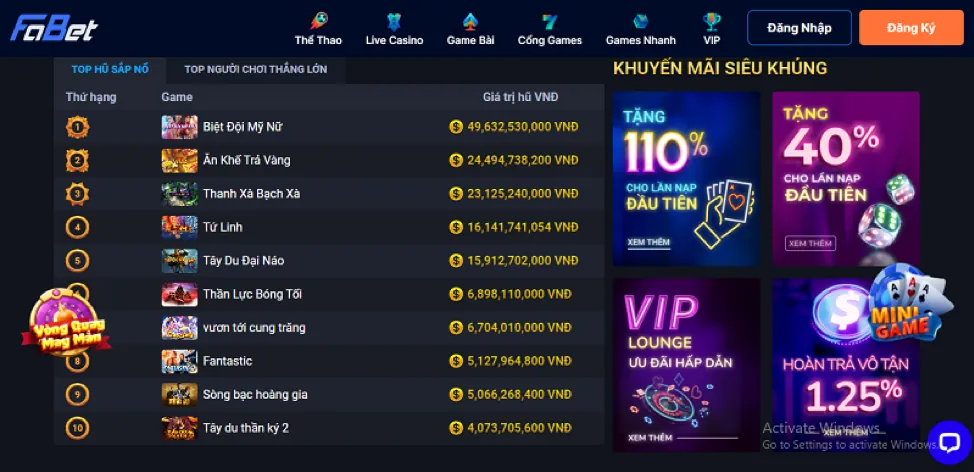 Các chương trình khuyến mãi slot hấp dẫn